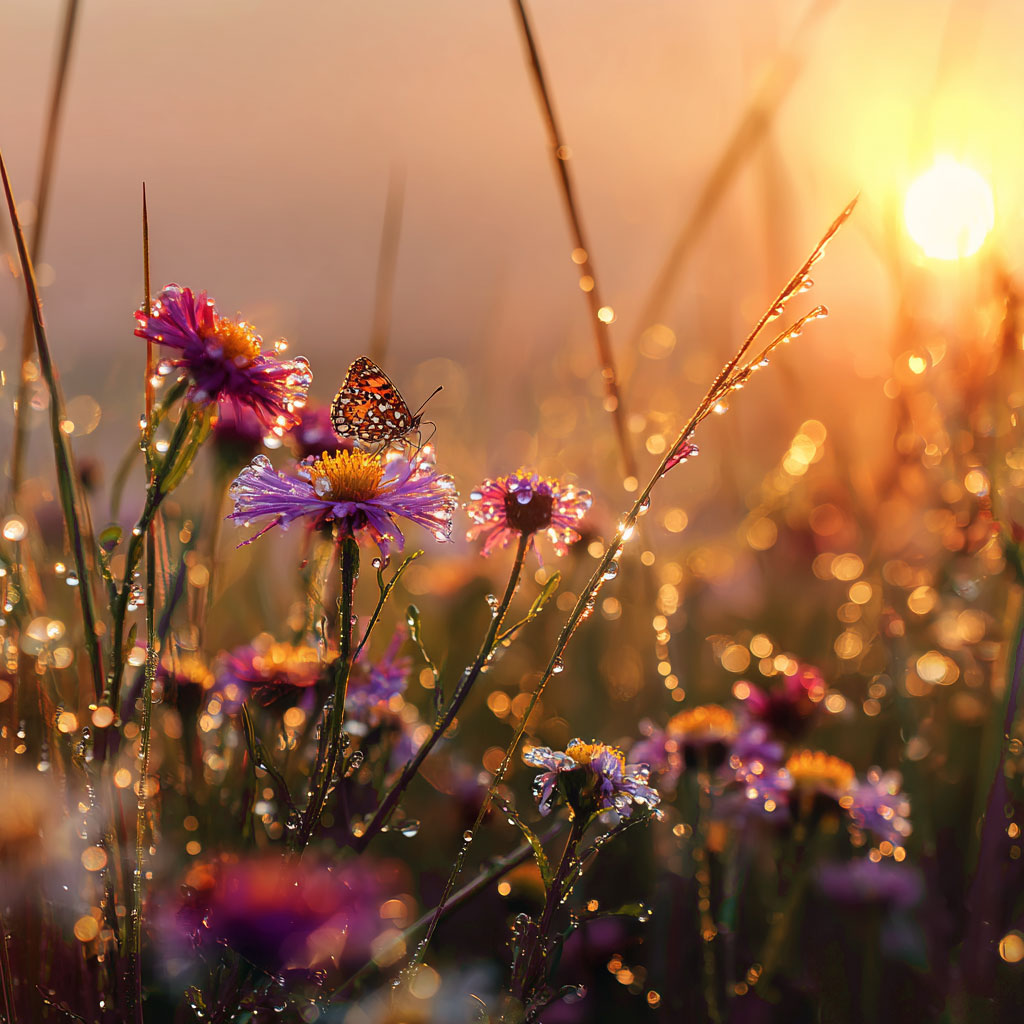 Morning Dew and Butterflies